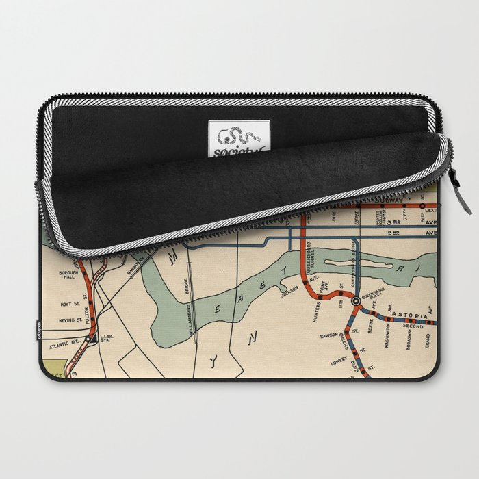 Vintage NYC Subway Map (1918) Laptop Sleeve Gallery Image 2