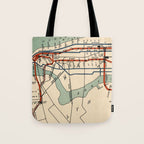 Vintage NYC Subway Map (1918) Tote Bag Gallery Image 1