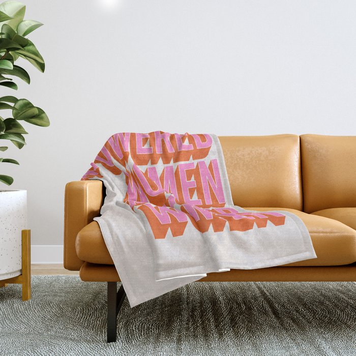 Empowered Women Empower Women (Pink Orange) Throw Blanket Gallery Image 1