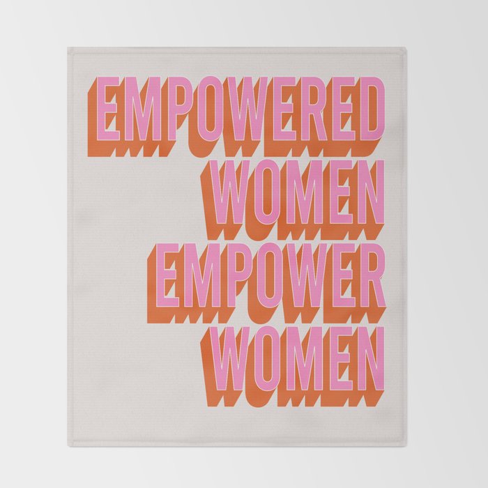 Empowered Women Empower Women (Pink Orange) Throw Blanket Gallery Image 2
