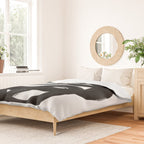 Knots Black & White Minimalist Ink Tribal Mid Century Pattern Dark Painting Pattern Duvet Cover Gallery Image 2