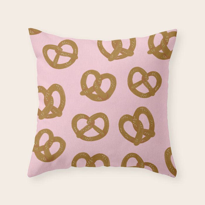 Pretzel Pattern - Blush Throw Pillow Gallery Image 6