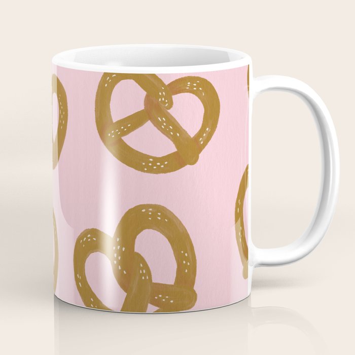 Pretzel Pattern - Blush Coffee Mug Gallery Image 1