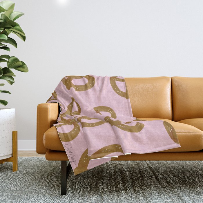Pretzel Pattern - Blush Throw Blanket Gallery Image 1