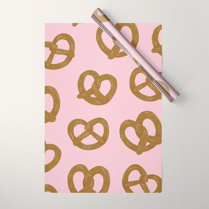 Pretzel Pattern - Blush Wrapping Paper Gallery Image 1