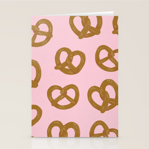 Pretzel Pattern - Blush Stationery Card Gallery Image 1