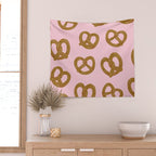 Pretzel Pattern - Blush Wall Tapestry Gallery Image 2