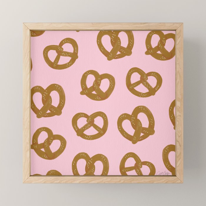 Pretzel Pattern - Blush Mini Art Print Gallery Image 1