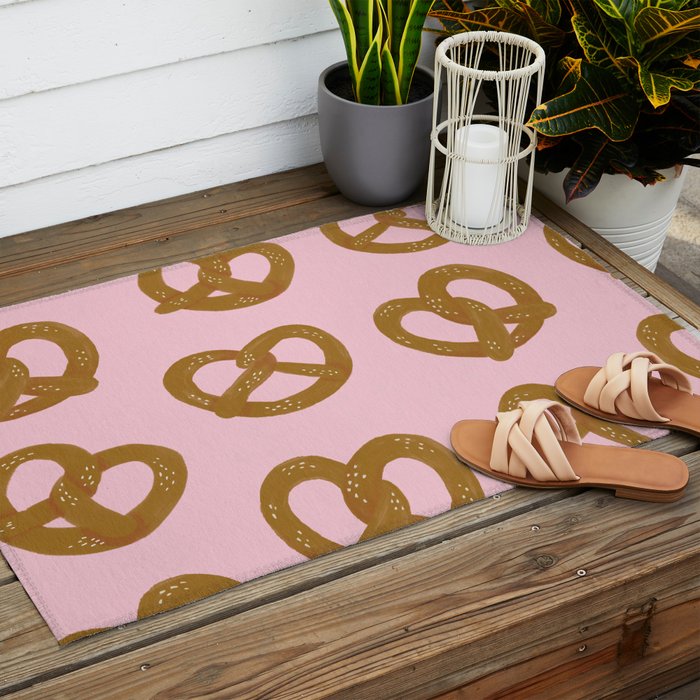 Pretzel Pattern - Blush Outdoor Rug Gallery Image 2