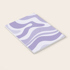 Retro Modern Liquid Swirl Abstract Pattern in Muted Lavender Light Purple Notebook Gallery Image 3