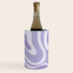 Retro Modern Liquid Swirl Abstract Pattern in Muted Lavender Light Purple Wine Chiller Gallery Image 1