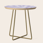 Retro Modern Liquid Swirl Abstract Pattern in Muted Lavender Light Purple Side Table Gallery Image 1