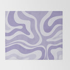 Retro Modern Liquid Swirl Abstract Pattern in Muted Lavender Light Purple Throw Blanket Gallery Image 2