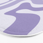 Retro Modern Liquid Swirl Abstract Pattern in Muted Lavender Light Purple Bath Mat Gallery Image 3