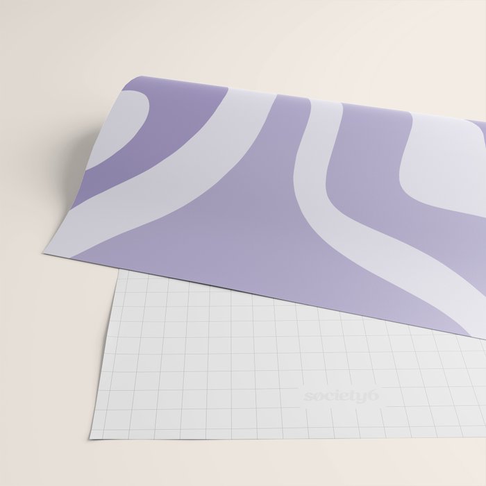 Retro Modern Liquid Swirl Abstract Pattern in Muted Lavender Light Purple Wrapping Paper Gallery Image 2