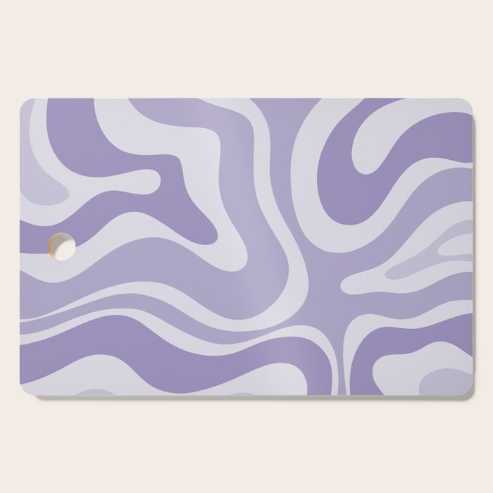 Retro Modern Liquid Swirl Abstract Pattern in Muted Lavender Light Purple Cutting Board Gallery Image 1