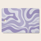 Retro Modern Liquid Swirl Abstract Pattern in Muted Lavender Light Purple Cutting Board Gallery Image 1