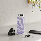Retro Modern Liquid Swirl Abstract Pattern in Muted Lavender Light Purple Water Bottle Gallery Image 4
