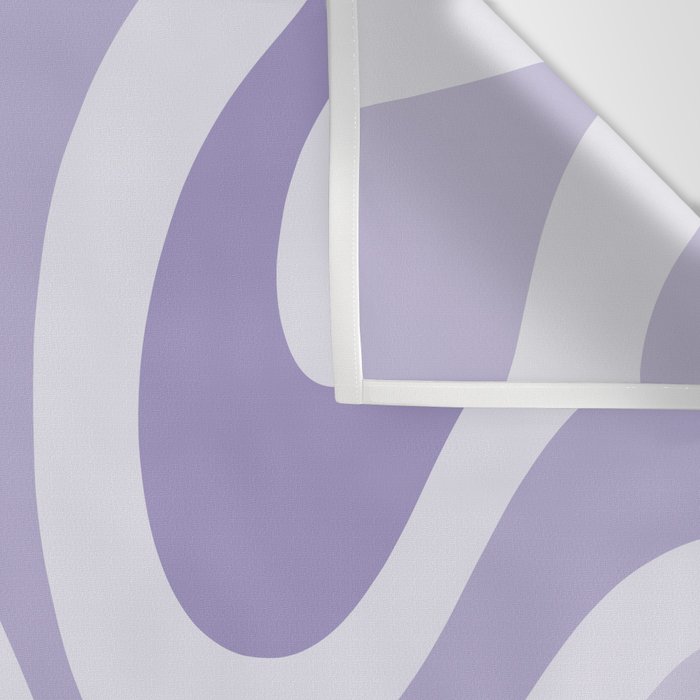Retro Modern Liquid Swirl Abstract Pattern in Muted Lavender Light Purple Wall Tapestry Gallery Image 3