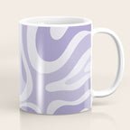 Retro Modern Liquid Swirl Abstract Pattern in Muted Lavender Light Purple Coffee Mug Gallery Image 1