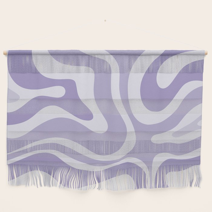 Retro Modern Liquid Swirl Abstract Pattern in Muted Lavender Light Purple Wall Hanging Gallery Image 1