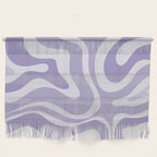 Retro Modern Liquid Swirl Abstract Pattern in Muted Lavender Light Purple Wall Hanging Gallery Image 1