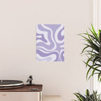 Retro Modern Liquid Swirl Abstract Pattern in Muted Lavender Light Purple Poster Gallery Image 2