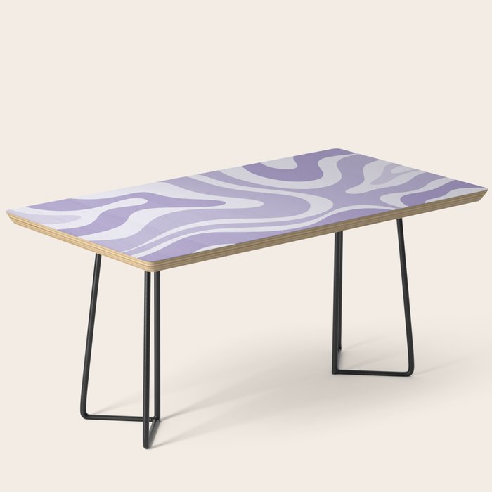 Retro Modern Liquid Swirl Abstract Pattern in Muted Lavender Light Purple Coffee Table Gallery Image 1