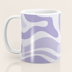 Retro Modern Liquid Swirl Abstract Pattern in Muted Lavender Light Purple Coffee Mug Gallery Image 3