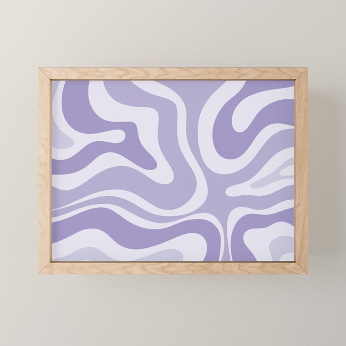 Retro Modern Liquid Swirl Abstract Pattern in Muted Lavender Light Purple Mini Art Print Gallery Image 1