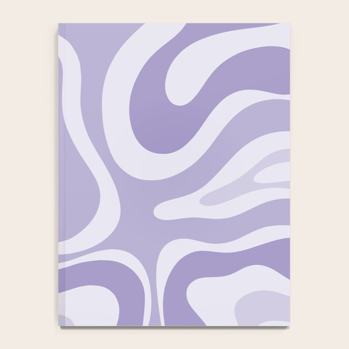Retro Modern Liquid Swirl Abstract Pattern in Muted Lavender Light Purple Notebook Gallery Image 4