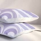 Retro Modern Liquid Swirl Abstract Pattern in Muted Lavender Light Purple Pillow Sham Gallery Image 3