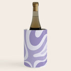 Retro Modern Liquid Swirl Abstract Pattern in Muted Lavender Light Purple Wine Chiller Gallery Image 3