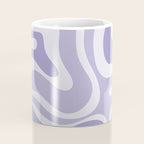 Retro Modern Liquid Swirl Abstract Pattern in Muted Lavender Light Purple Coffee Mug Gallery Image 4