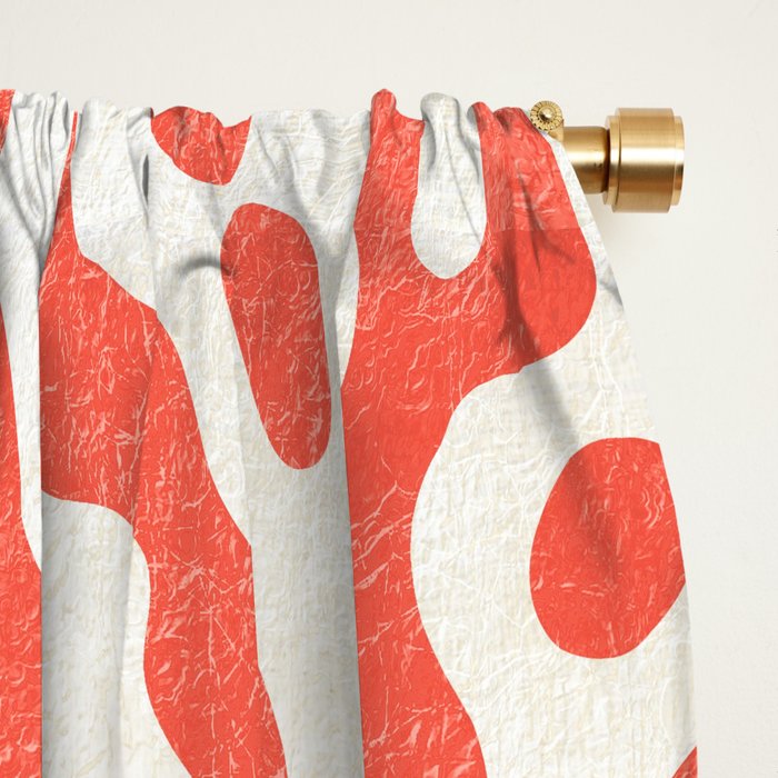 Living Coral Organic Pattern 2 Window Curtain Gallery Image 2