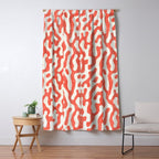 Living Coral Organic Pattern 2 Window Curtain Gallery Image 5