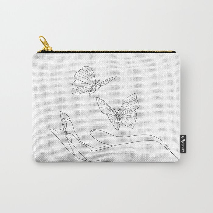 Butterflies on the Palm of the Hand Carry All Pouch Gallery Image 1