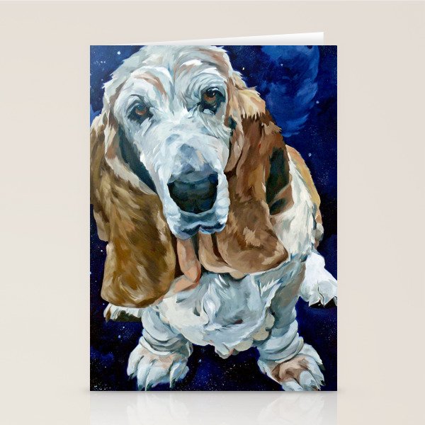 Basset Hound Nebula Stickers Dog Portrait Stationery Card Gallery Image 2