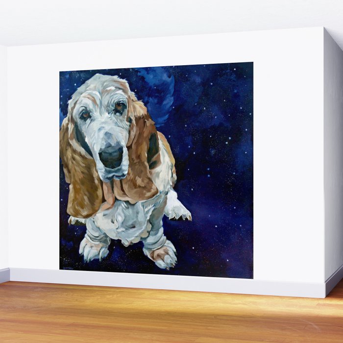 Basset Hound Nebula Stickers Dog Portrait Wall Mural Gallery Image 2