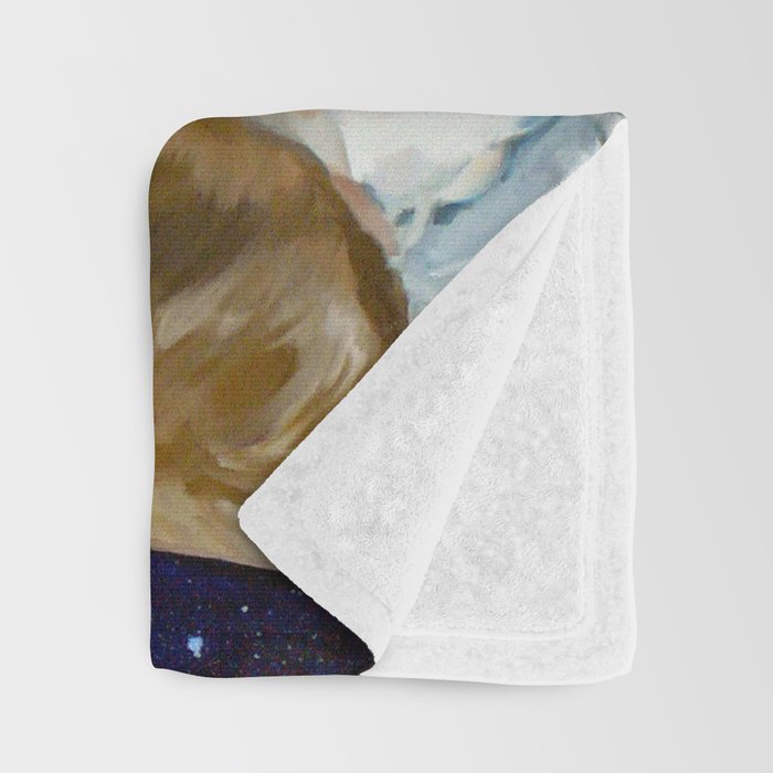 Basset Hound Nebula Stickers Dog Portrait Throw Blanket Gallery Image 3