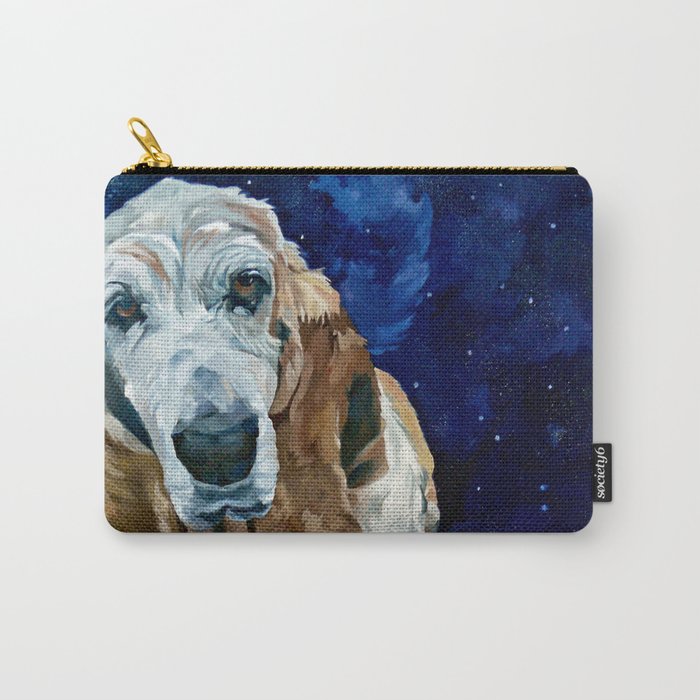 Basset Hound Nebula Stickers Dog Portrait Carry All Pouch Gallery Image 1