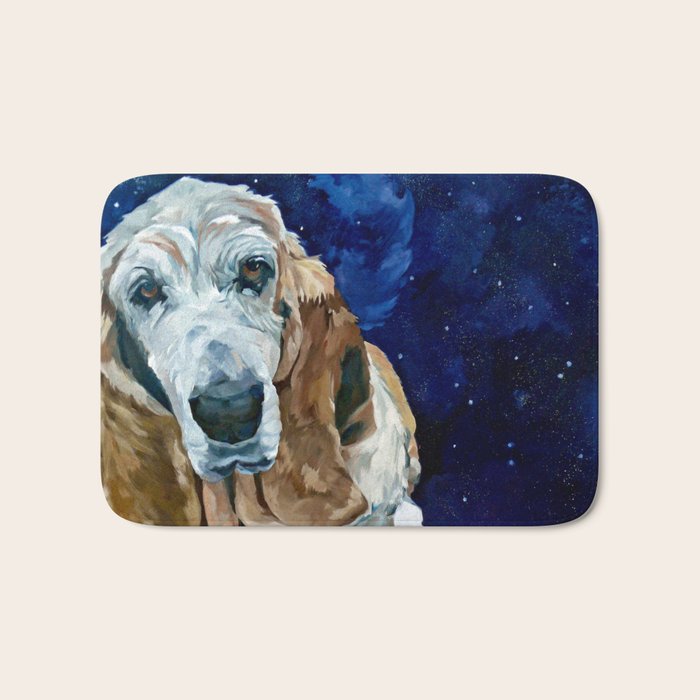 Basset Hound Nebula Stickers Dog Portrait Bath Mat Gallery Image 1