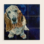 Basset Hound Nebula Stickers Dog Portrait Wood Wall Art Gallery Image 1