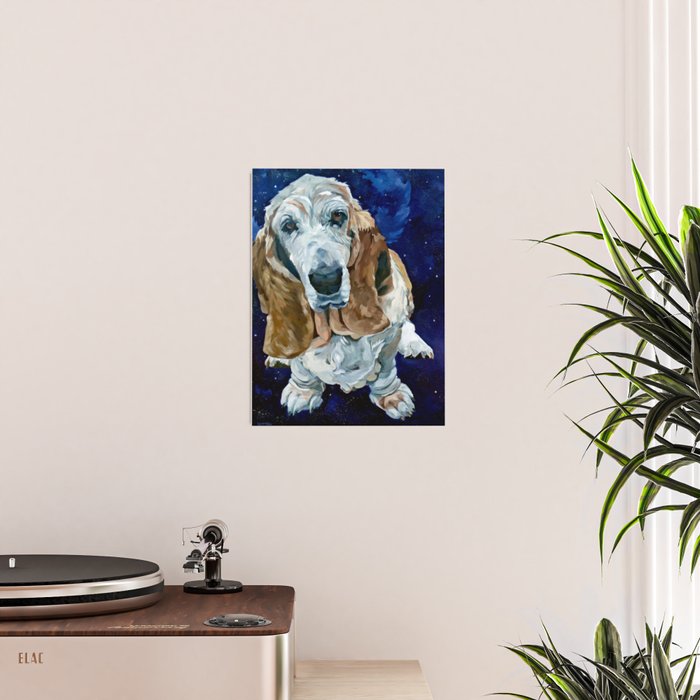 Basset Hound Nebula Stickers Dog Portrait Poster Gallery Image 2