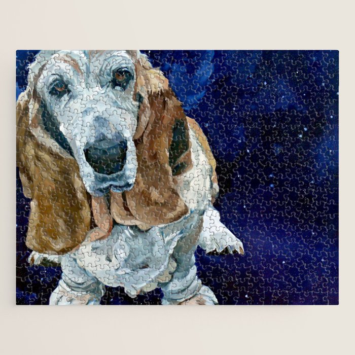 Basset Hound Nebula Stickers Dog Portrait Jigsaw Puzzle Gallery Image 1