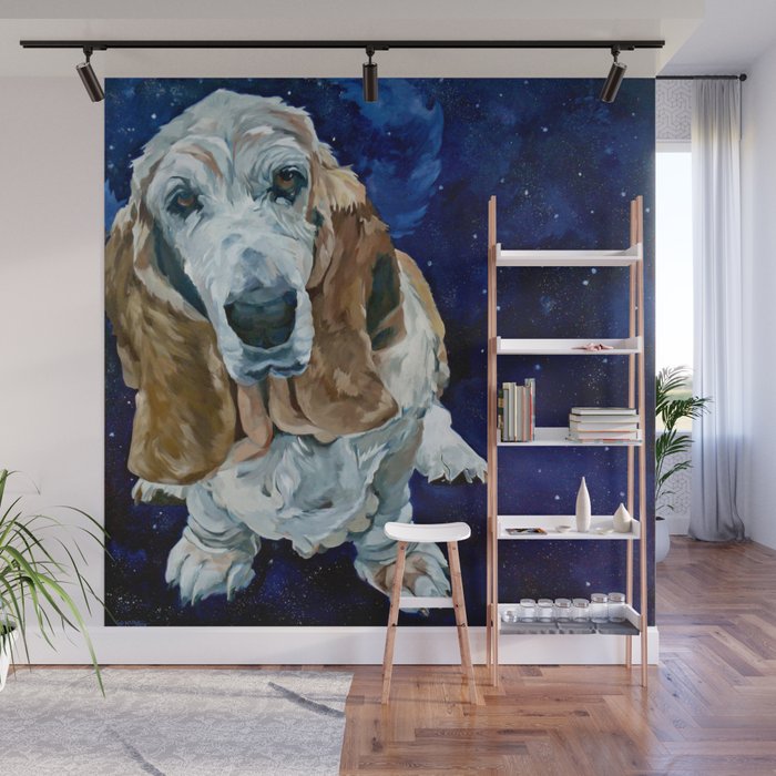 Basset Hound Nebula Stickers Dog Portrait Wall Mural Gallery Image 1