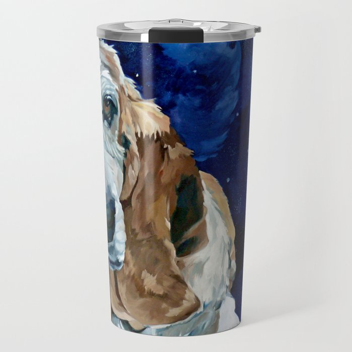 Basset Hound Nebula Stickers Dog Portrait Travel Mug Gallery Image 1