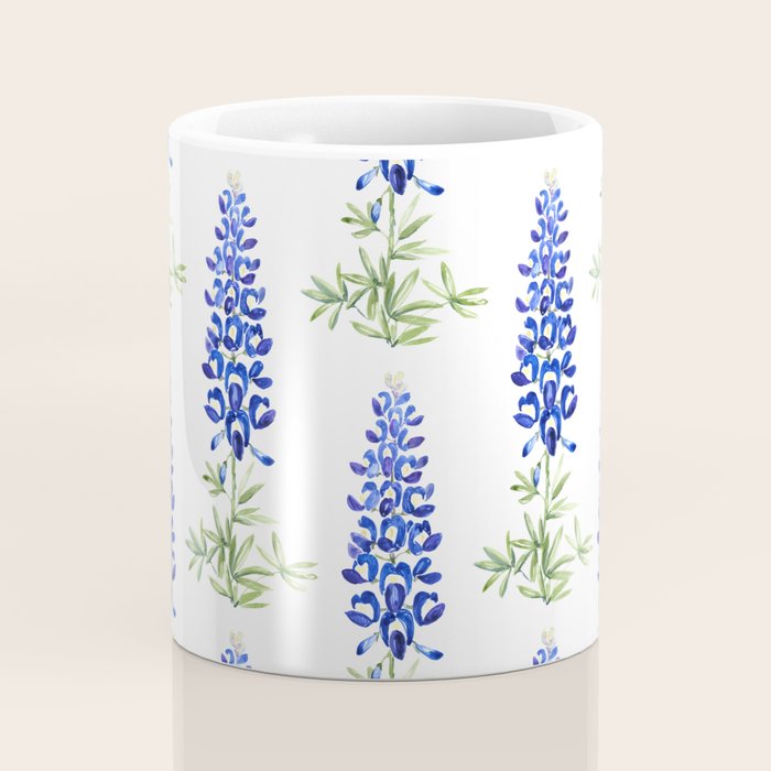 Texas bluebonnet in watercolor Coffee Mug Gallery Image 4