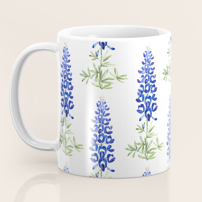 Texas bluebonnet in watercolor Coffee Mug Gallery Image 3