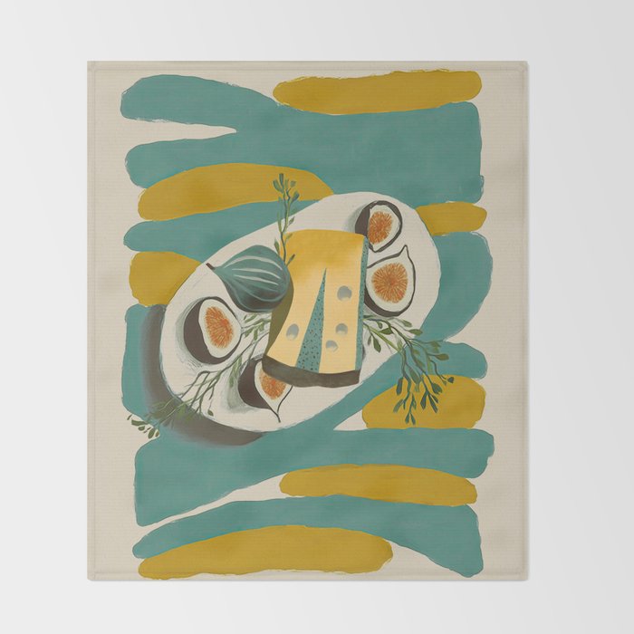 Modern Fig Still Life Throw Blanket Gallery Image 2